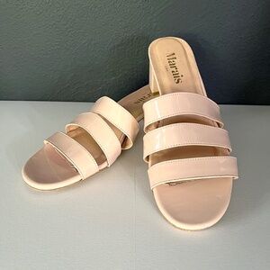Blush Pink Patent Vegan Slides Jane Mule by Marais USA